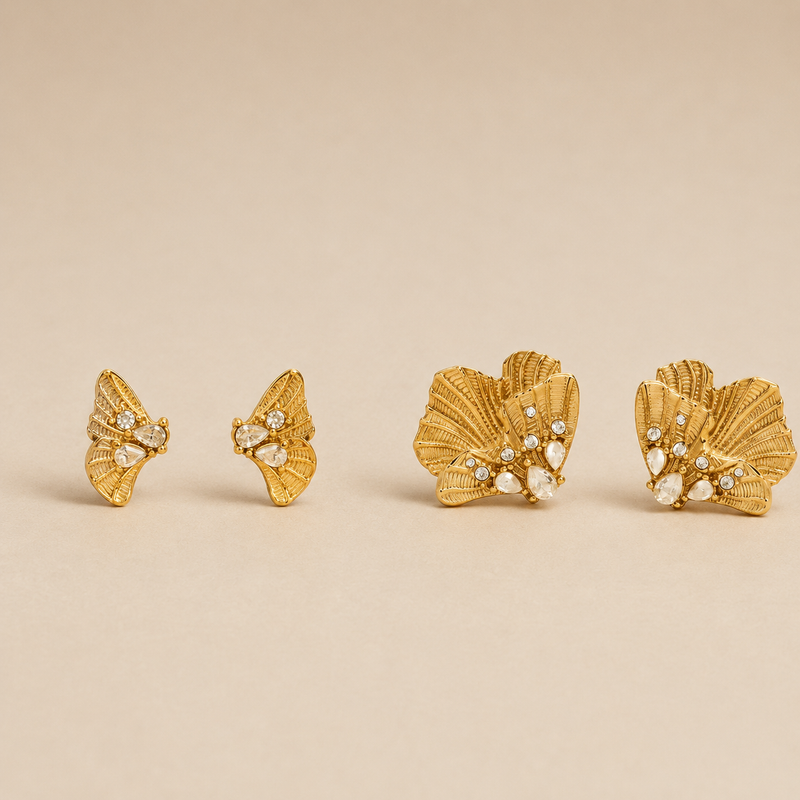 Solace Earrings + Flutter Earrings